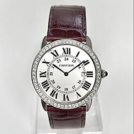 CARTIER RONDE SOLO Date 36mm Quartz Steel DIAMOND Watch