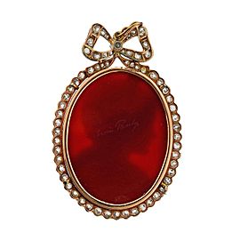 Antique Carnelian Diamond Cameo Gold Pendant