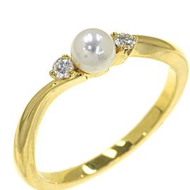 Mikimoto 18K Yellow Gold Pearl Ring Size 4.75