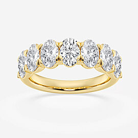 True 3 ct. tw. Oval Diamond Seven Stone Anniversary Band 14K Yellow Gold