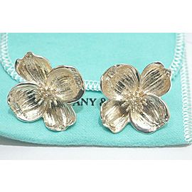 Tiffany & Co 925 Silver Dogwood Flower Earrings