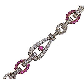 Antique Ruby Diamond Gold Bracelet