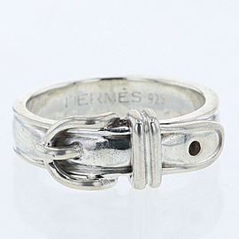 HERMES 925 Silver Centure Croix Belt Motif Ring LXGBKT-894