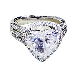 14K White Gold & 3.69ct Heart Shaped Diamond Ring Size 5.25