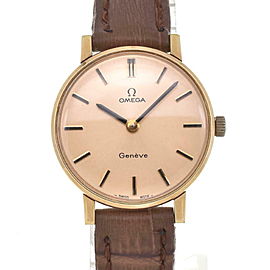 OMEGA Geneva Gold Plated / Leather gold Dial Hand Winding Ladies Watch LXGJHW-59