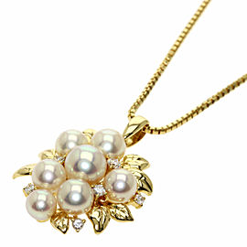 TASAKI 18k Yellow Gold Diamond Pearl Necklace LXGQJ-1146