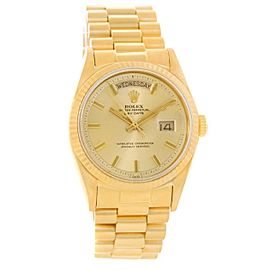 Vintage Rolex Day Date 18038 18K Yellow Gold 36mm Mens Watch