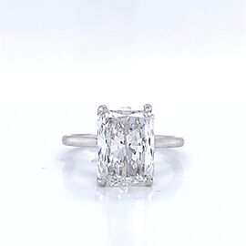 4 Carat Cushion Cut Lab Grown Diamond Engagement Ring IGI Certified Solitaire