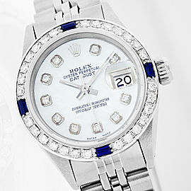 Rolex Datejust Steel MOP Diamond and Sapphire Ladies Watch