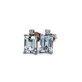 Natural Aquamarine Diamond Earrings 14k WG 1.84 TCW Certified $1,490 018716