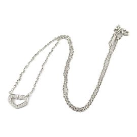 Cartier 18K white gold C heart diamond Necklace rcb-25