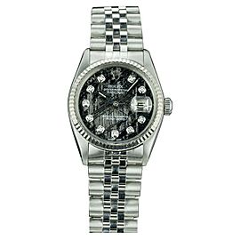 Rolex Datejust 16014 Stainless Steel and White Gold with Meteorite Diamond Dial 36mm Unisex Watch