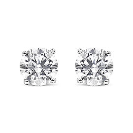 True14K White Gold 1/2 Cttw 4-Prong Set Lab Grown Solitaire Diamond Push Back Stud Earrings (F-G Color, VS2-SI1 Clarity)