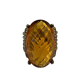 David Yurman Diamond Citrine Oval Wheaton Ring