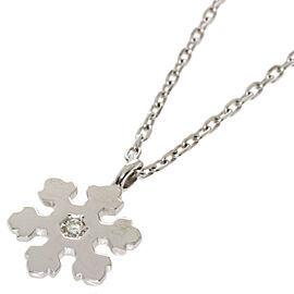 BVLGARI 18K white Gold Snowflake 1P Diamond Necklace