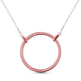 14k Rose Gold Circle Necklace