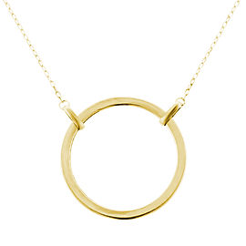 14k Yellow Gold Circle Necklace