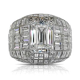 25 CARAT MEN’S DIAMOND CHANDELIER ENGAGEMENT RING 18K WHITE GOLD 5 CT EMERALD CUT E COLOR VVS2 CLARITY GIA CERTIFIED BY MIKE NEKTA