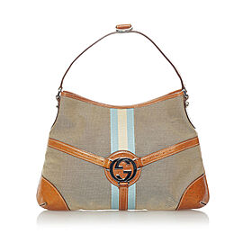 Gucci Web Canvas Reins Shoulder Bag