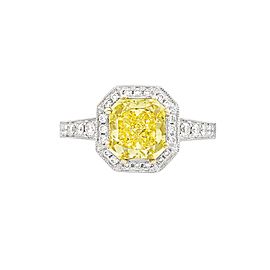 Two-Color Gold, Fancy Yellow Diamond and Diamond Ring