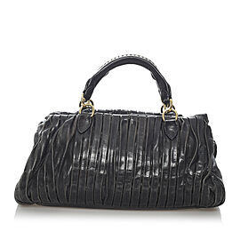 Miu Miu Pleated Leather Satchel