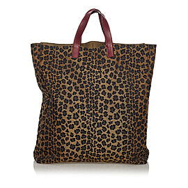 Fendi Leopard Print Nylon Tote Bag