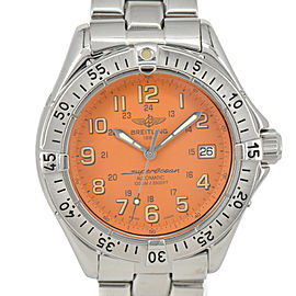 Breitling Super Ocean A17040 Date Orange Dial Automatic Men's Watch