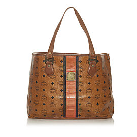 MCM Visetos Leather Tote Bag