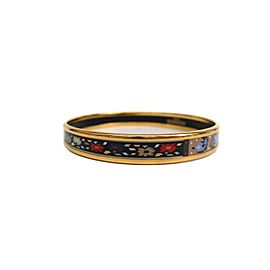 Hermes Cloisonne And Palladium Bangle Bracelet