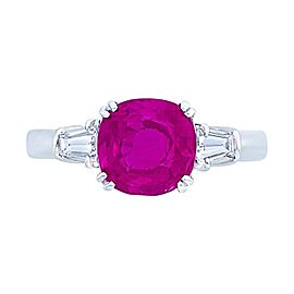 Cartier 18 Karat White Gold, Ruby and Diamond Ring