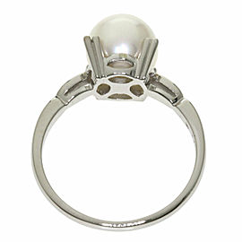 MIKIMOTO 950 Platinum Akoya Pearl Pearl Ring LXGQJ-987