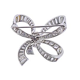 Van Cleef & Arpels Diamond Platinum Bow Brooch Pin