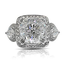 8 CARAT CUSHION CUT F COLOR VVS1 CLARITY DIAMOND ENGAGEMENT RING 18K WHITE GOLD GIA CERTIFIED 6 CT F VVS1 BY MIKE NEKTA