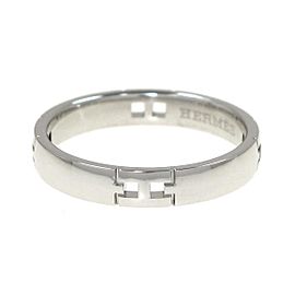 Hermes 18K White Gold Hercules Ring Size 6.25