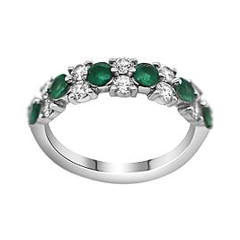 18k White Gold Emerald and Diamond Ring