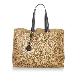 Bottega Veneta Leopard Print Intrecciomirage Leather Tote Bag