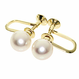 MIKIMOTO 18k Yellow Gold Akoya Pearl Earring LXGQJ-586