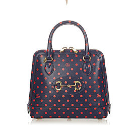 Gucci Horsebit 1955 Polka Dot Leather Handbag