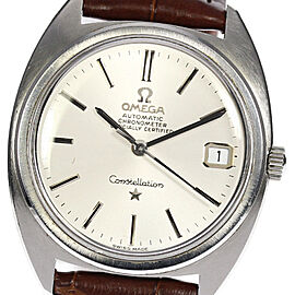 OMEGA Constellation Stainless Steel/leather Automatic Watch Skyclr-436