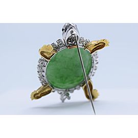 Wedderien, Large Jadeite Jade, Diamond and 18 Karat Turtle Brooch