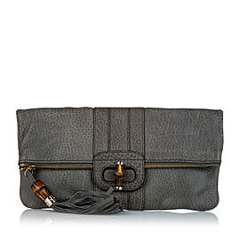 Gucci Bamboo Lucy Leather Clutch Bag