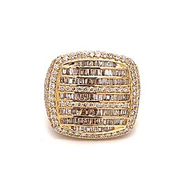 Unique 7.84 Carat Statement Men's Hiphop Ring in 14K Yellow Gold