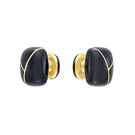 Tiffany & Co. 18K Yellow Gold & Black Enamel Cufflinks