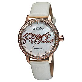 Stuhrling Peace 519P.1145P7 Rose-Tone Stainless & Leather MOP 38mm Watch