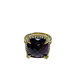 David Yurman Yellow Gold Chatelaine Ring Amethyst 14mm