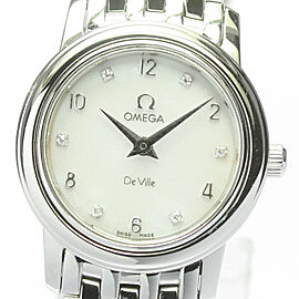 OMEGA De Ville Prestige Stainless Steel/SS 6P Diamond Quartz Watch Skyclr