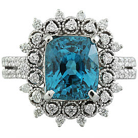 7.60 Carat Zircon 14K White Gold Diamond Ring