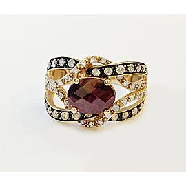 LeVian 14k Rose Gold Garnet Ring with Diamonds