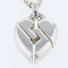 GUCCI 925 Silver Knot Heart Necklace LXGBKT-789