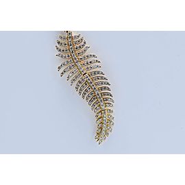 2.90 Carat Diamond and Pink Gold Feather Necklace